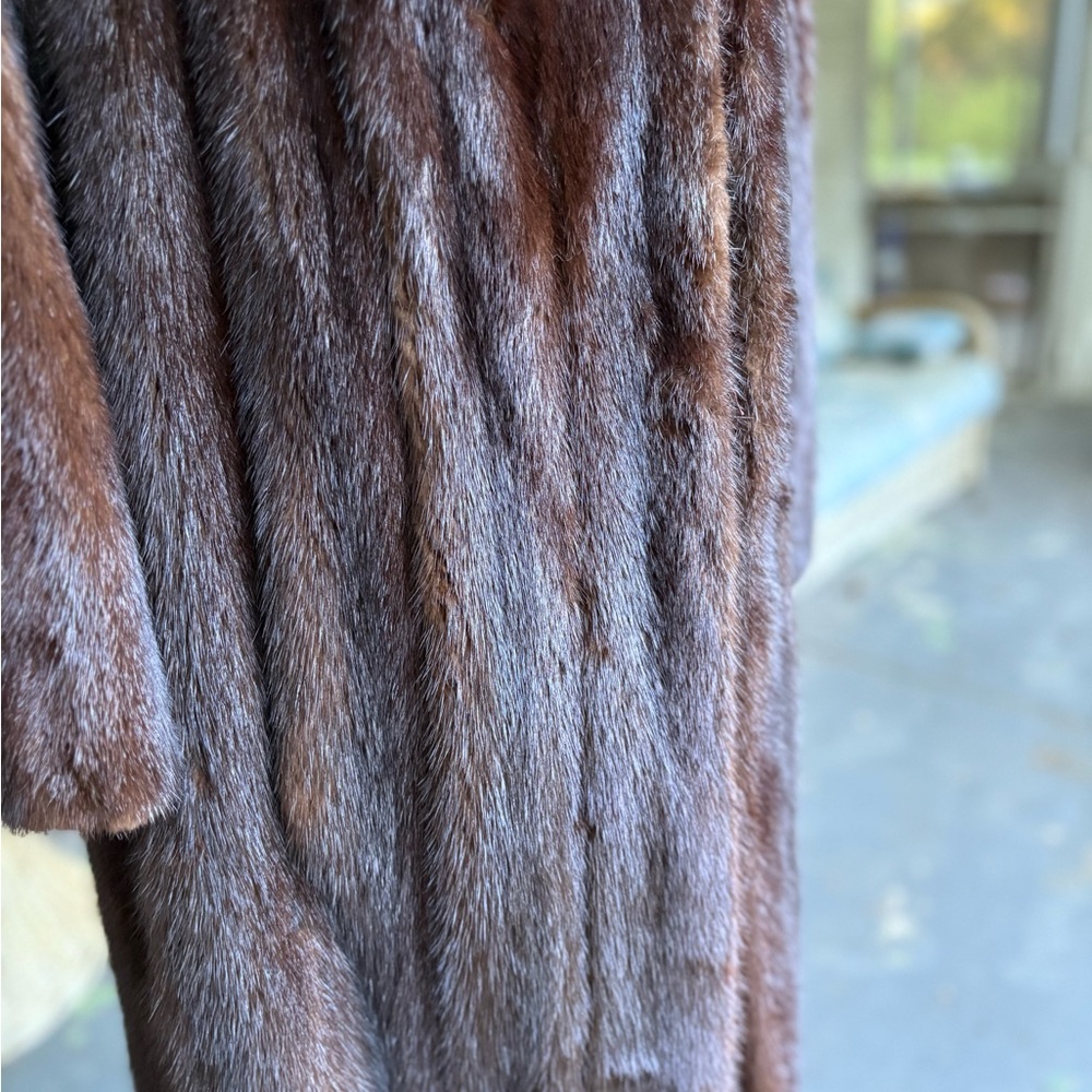 Classic Brown Full-Length Fur Coat (chocolate mink) - Picture 4 of 16